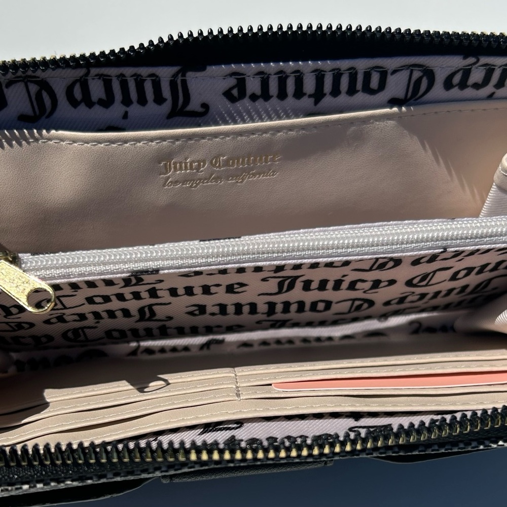 🚫SOLD‼️Juicy Couture Glam Black Beige Dome Satchel & Clutch Wallet Set NEW! - Picture 5 of 5